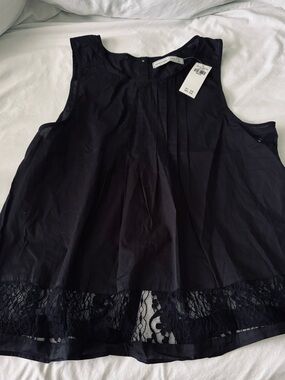 Abercrombie & Fitch Black Pleated Sleeveless Top